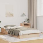 vidaXL Cadre de lit surélevé Marron 80 x 200 cm Bois massif en pin