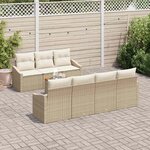 vidaXL Ensemble de canapé de jardin 8 Pièces Beige Poly rotin