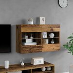 vidaXL Meuble TV mural Montage mural Bois Ancien 98 5 x 30 x 60 5 cm