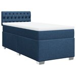 vidaXL Sommier à lattes de lit avec matelas Bleu 90x200 cm Tissu