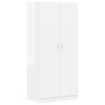 vidaXL Garde-robe Blanc brillant 80x52x180 cm Bois d’ingénierie