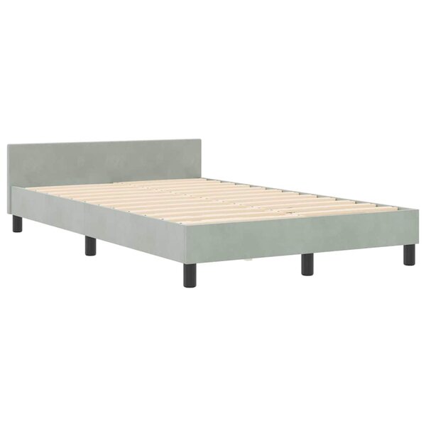 vidaXL Cadre de lit Gris clair 120x190 cm Velours
