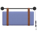 vidaXL Tête de lit suspendue Avec lumière LED Bleu denim PU antique