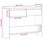 vidaXL Table console chêne artisanal 100x35x76 5 cm bois d'ingénierie