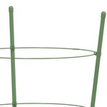 vidaXL Supports pour plantes de jardin 3 anneaux 5Pièces Vert 75 cm Acier