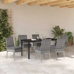 vidaXL Ensemble de salle à manger pour jardin 7 Pièces Gris Poly rotin