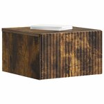 vidaXL Cabinet de chevet mural Chêne fumé 33 x 34 5 x 20 cm