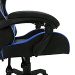 Chaise fauteuil siège pivotante de bureau informatique étude de jeux vidéo avec LED RVB et similicuir bleu 02_0024201