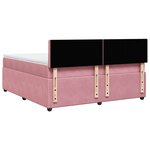 vidaXL Sommier à lattes de lit avec matelas Rose 180x200 cm Velours