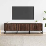 vidaXL Meuble TV chêne marron 150x35x41 cm bois d'ingénierie et métal