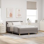 vidaXL Lit à ressorts avec matelas taupe 160x200 cm en tissu