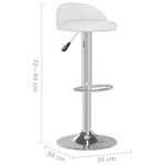 vidaXL Tabourets de bar lot de 2 blanc similicuir