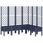 vidaXL Jardinière avec treillis bleu gris 160x120x142 cm PP
