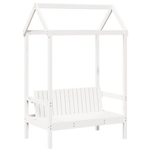 vidaXL Banc avec toit blanc 117 5x70x176 5 cm bois de pin massif