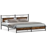 vidaXL Cadre de lit en métal sans matelas chêne fumé 200x200 cm