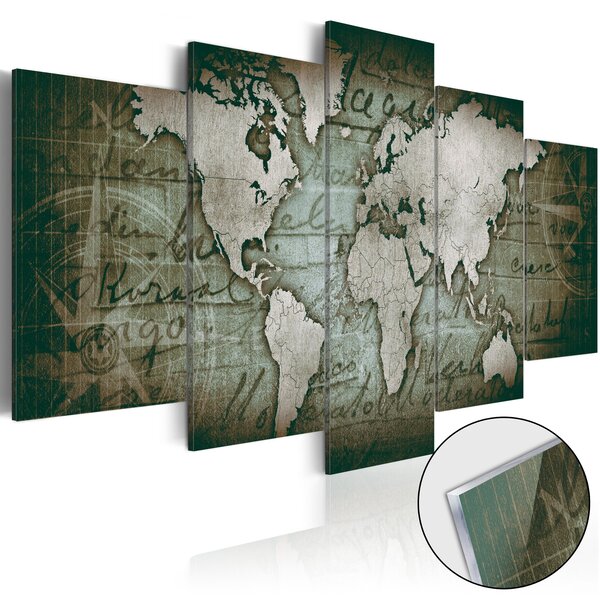 Tableau sur verre acrylique - acrylic prints – bronze map iii l x h en cm 100x50