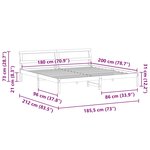 vidaXL Cadre de lit Blanc 180 x 200 cm Bois massif en pin