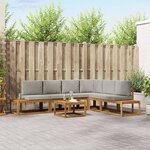 vidaXL 7 pc Ensemble de canapés d'extérieur Gris Naturel et Clair