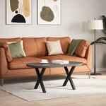 vidaXL Pieds de table basse en forme de X  2 pièces  noir  50 x (42-43) cm  acier
