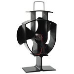 vidaXL Ventilateur de poêle alimenté par chaleur 3 pales Noir