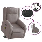 vidaXL Fauteuil inclinable de massage Taupe Tissu