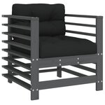 vidaXL Chaises de jardin et coussins lot de 2 gris bois de pin massif