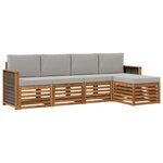 vidaXL Ensemble de canapés d'extérieur 5 pc Naturel et gris clair