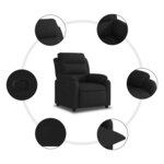 vidaXL Fauteuil inclinable en tissu noir