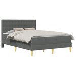vidaXL Cadre de lit avec matelas Gris foncé 140 x 200 cm Tissu