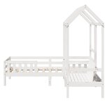 vidaXL Ensemble de lit et de banc avec toit 80x200 cm bois massif pin