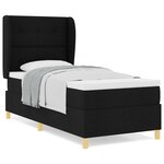 Lit box spring vidaXL avec matelas Noir 80x200 cm Tissu