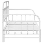 vidaXL Cadre de lit de jour avec tête de lit Blanc 90 x 200 cm Acier