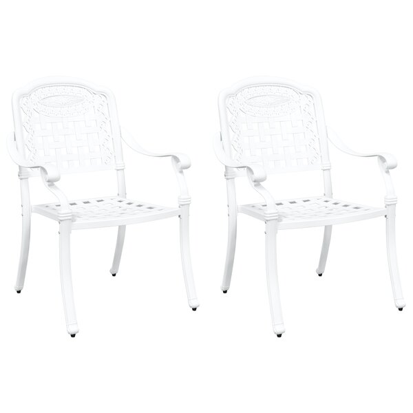 Chaises de jardin vidaXL 2 Pièces en aluminium blanc moulé