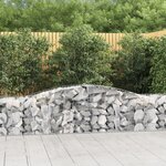 vidaXL Paniers à gabions arqués 3 Pièces 400x50x60/80 cm Fer galvanisé