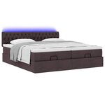 VidaXL Cadre de lit ottoman avec matelas marron foncé 180x200 cm tissu