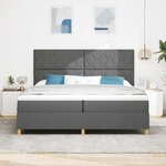 vidaXL Lit à Ressort avec Matelas Gris Foncé 200x200 cm Tissu
