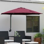 vidaXL Parasol mural avec LEDs bordeaux  248 cm