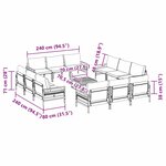 vidaXL Ensemble de canapé de jardin 13 Pièces Anthracite Acier