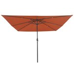vidaXL Parasol de jardin Rouge et Noir 295 x 295 x 245 cm