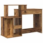 vidaXL Bureau avec Rangement Bois Ancien 120.5 x 44 x 88.5 cm