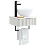 vidaXL Basin de lavage mural Blanc 40 x 35 x 39 cm Bois d'ingénierie
