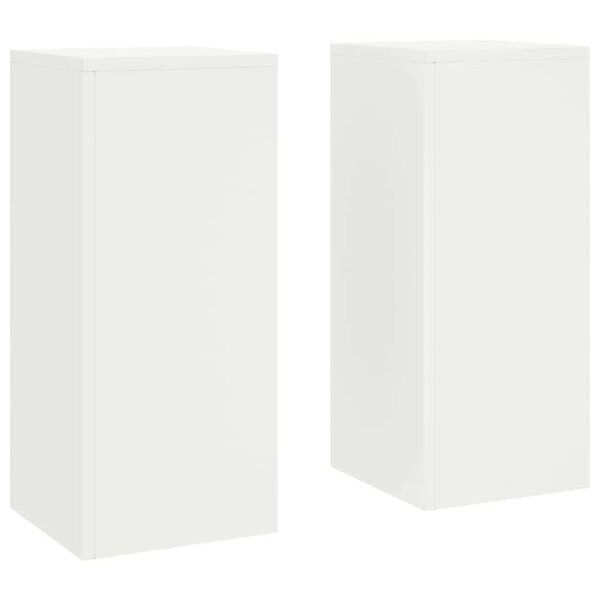 vidaXL Supports pour plantes 2 Pièces Blanc 24 x 24 x 55 cm Acier