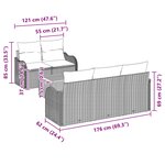 vidaXL Ensemble de canapé de jardin 6 Pièces Gris Poly rotin