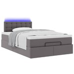 VidaXL Lit ottoman avec matelas & LED gris 120x190cm similicuir
