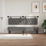 vidaXL Tête de lit suspendue Gris foncé Velours