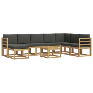 vidaXL Ensemble de canapés d'extérieur 9 pc Blanc et anthracite