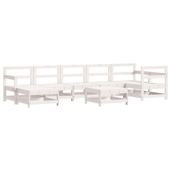 vidaXL Salon de jardin 8 Pièces Blanc Bois de pin massif
