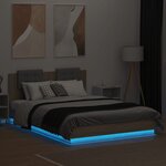 vidaXL Cadre de lit tête de lit et lumières LED chêne sonoma 140x200cm