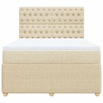 vidaXL Sommier à lattes de lit avec matelas Crème 140x200 cm Tissu