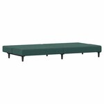 vidaXL Canapé-lit à 2 places avec repose-pied vert foncé velours